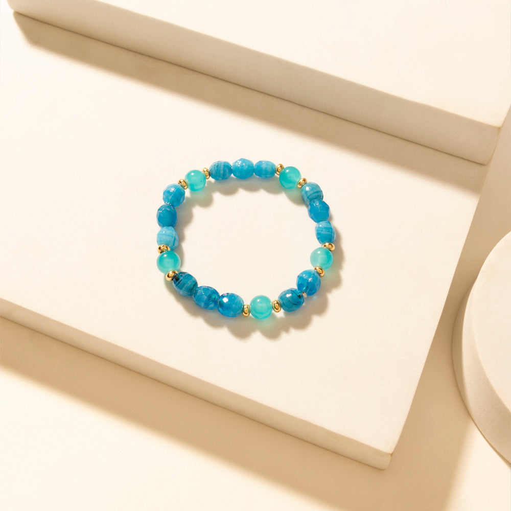 Myra Boho Graffiti Stack Bracelet in Prairie Blue - Myra USA