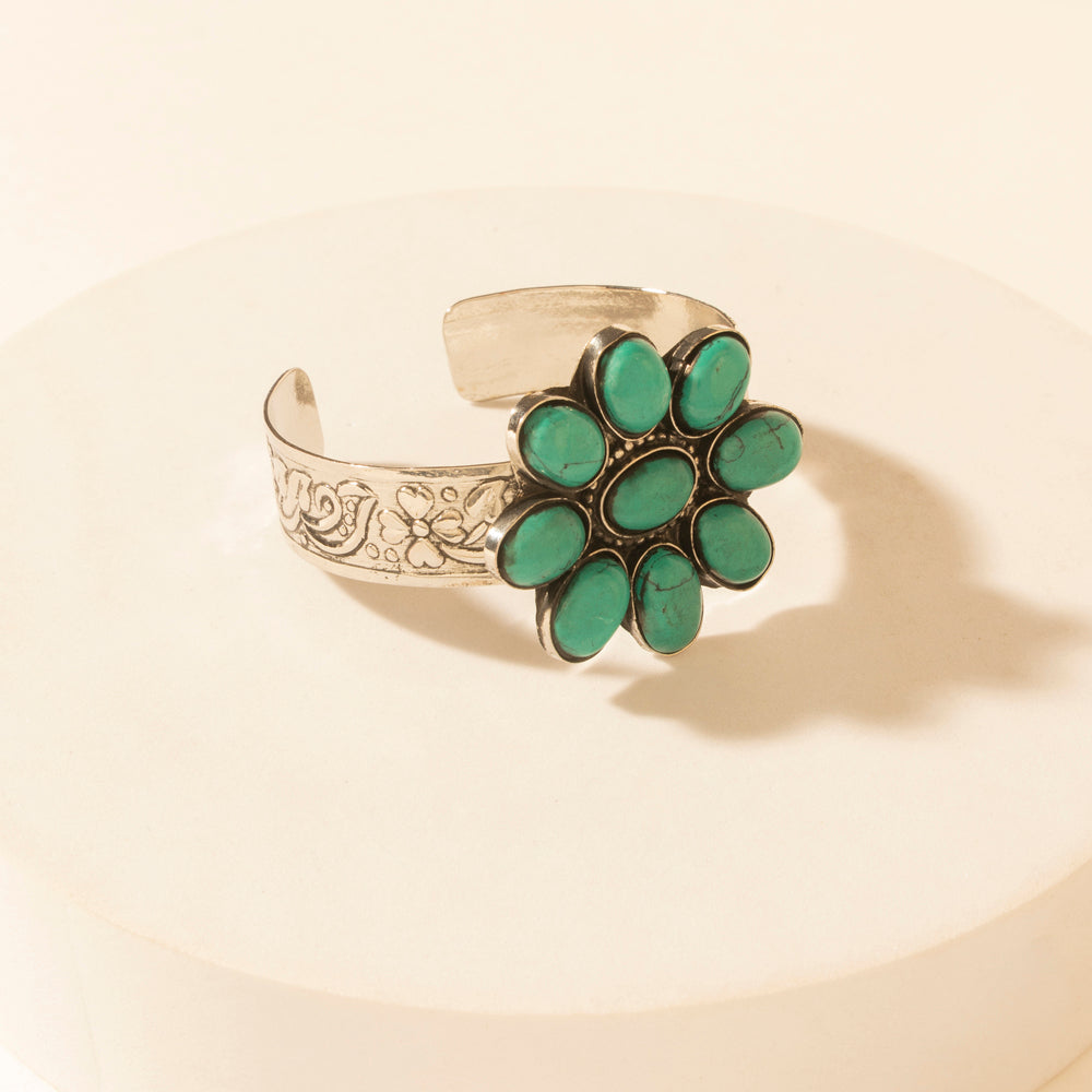 Myra Petalstone Cuff in Steel Blue - Myra USA