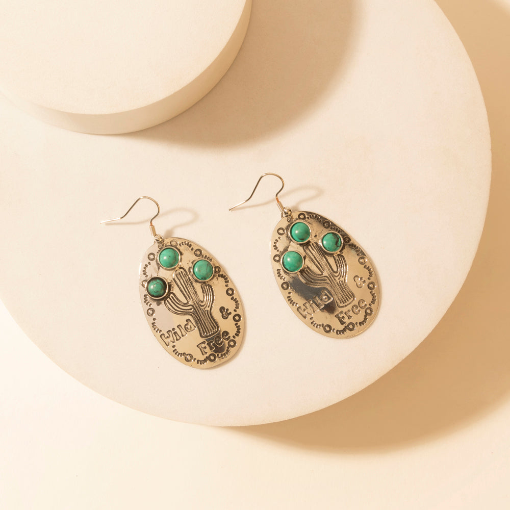 Myra Wild Saguaro Earrings in Moon Silver - Myra USA