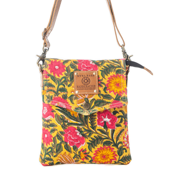 Myra Rosé Carnival Crossbody Bag in Peony Gold - Myra USA