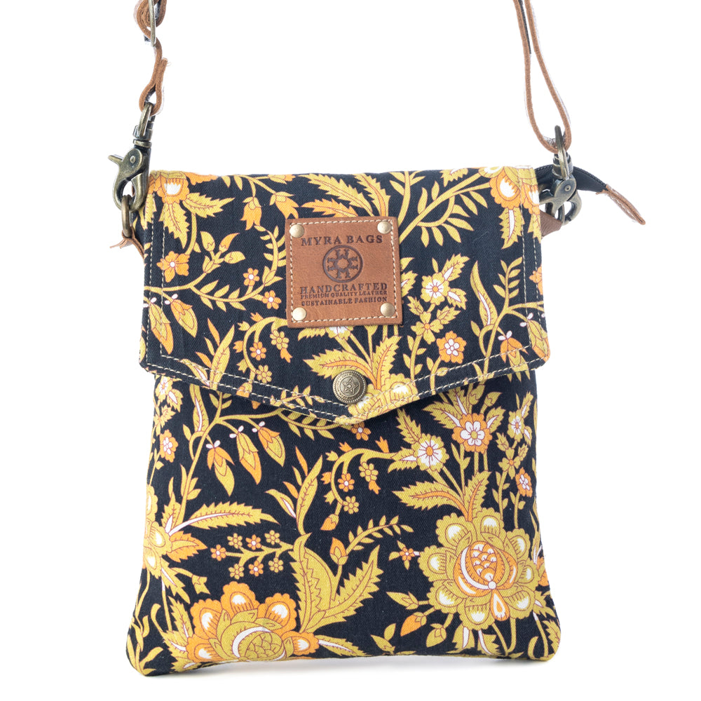 Myra Sunlit Grove Crossbody Bag in Golden Noir