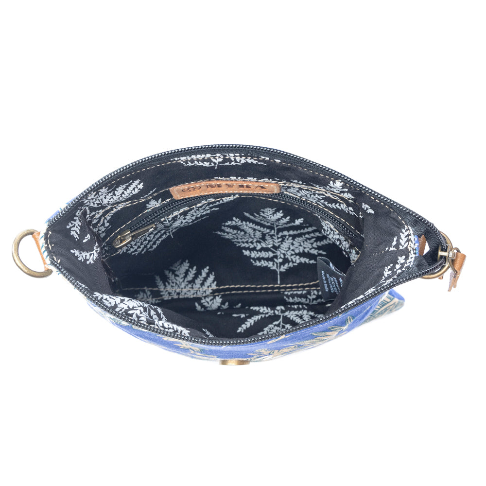 Myra Azure Bloom Crossbody Bag in Willow Blue