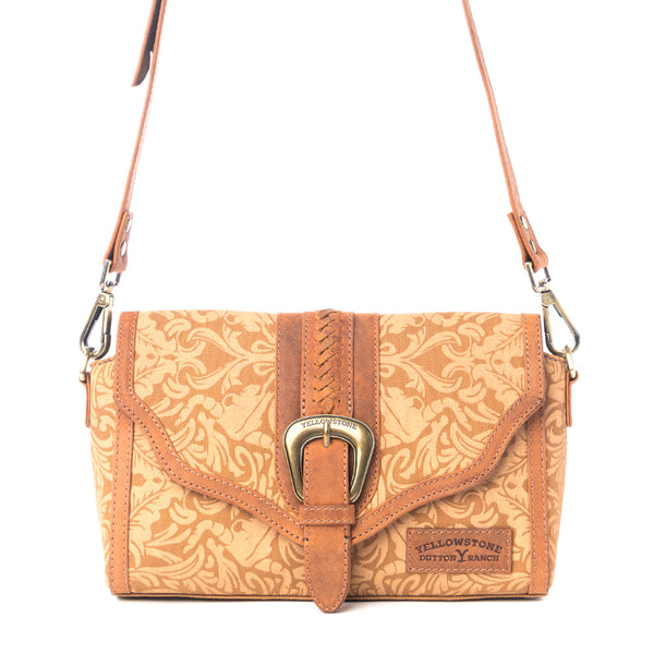 Yellowstone Maverick Sky Crossbody with Buckle in Amber - Myra USA