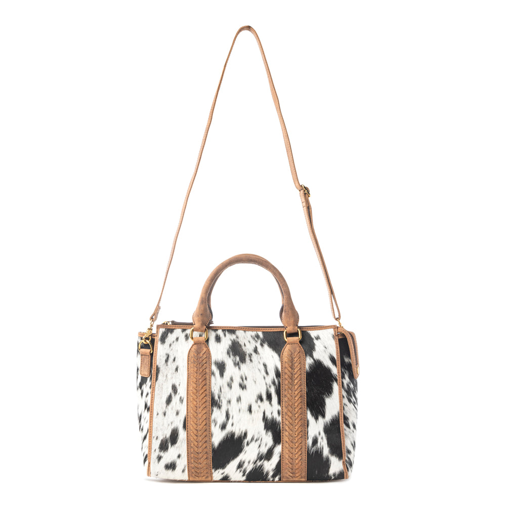 Myra Speckled Range Hairon Leather Concealed Carry Bag in Arctic Storm