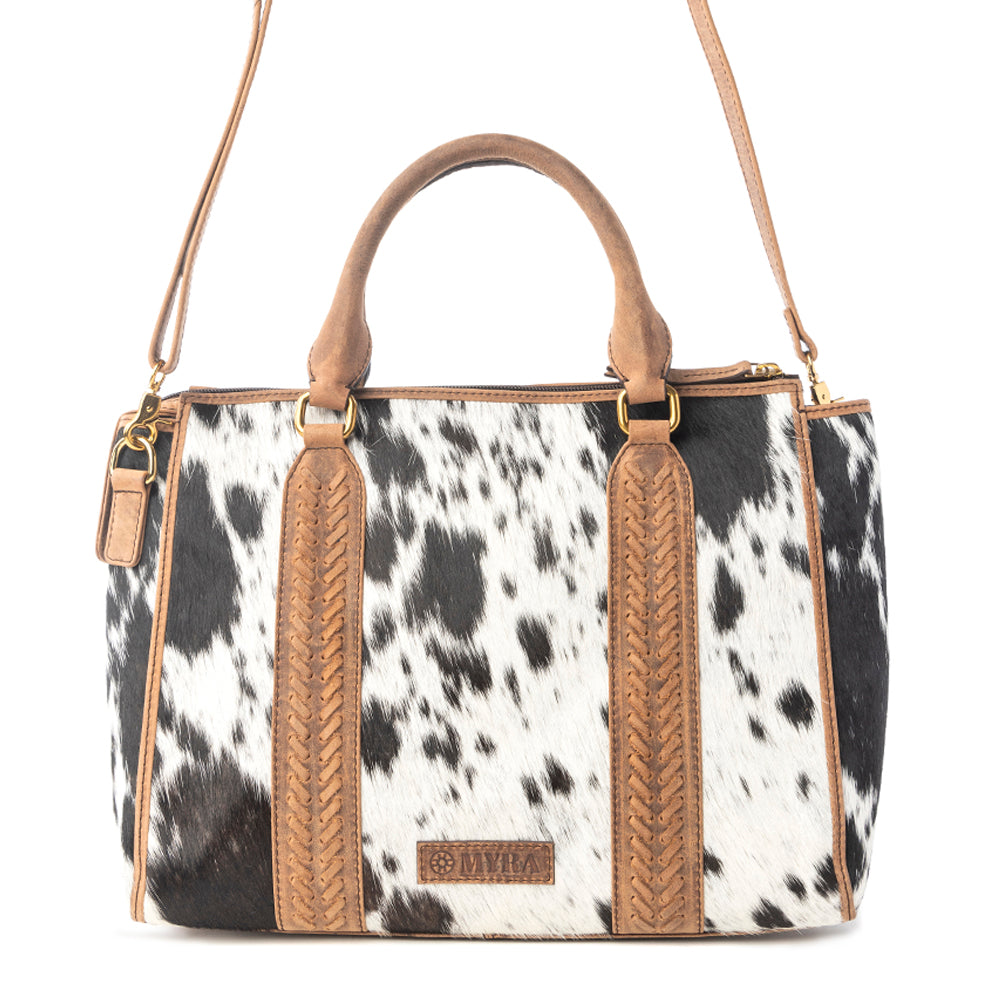 Myra Speckled Range Hairon Leather Concealed Carry Bag in Arctic Storm