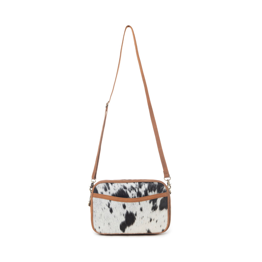 Myra Spade Valley Hairon Leather Bag in Brindle Brown - Myra USA