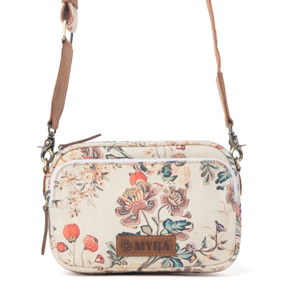 Myra Meadow Song Cotton & Leather Crossbody Bag in Primrose Yellow - Myra USA