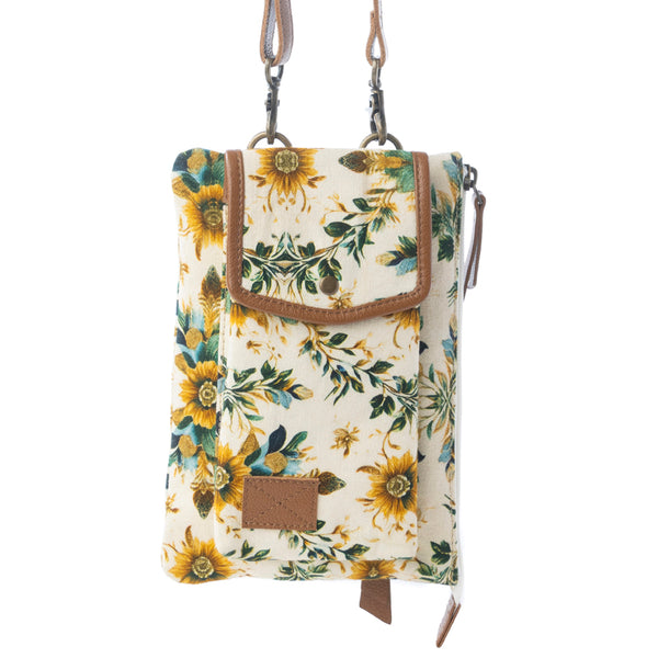 Myra Amber Ray Crossbody Bag with Phone Compartment in Sunlit Ivory - Myra USA