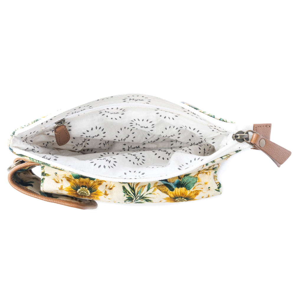 Myra Amber Ray Crossbody Bag with Phone Compartment in Sunlit Ivory - Myra USA