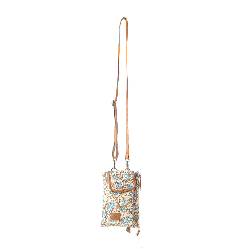 Myra Skyvine Ridge Crossbody Bag with Phone Compartment in Blue Bloom
