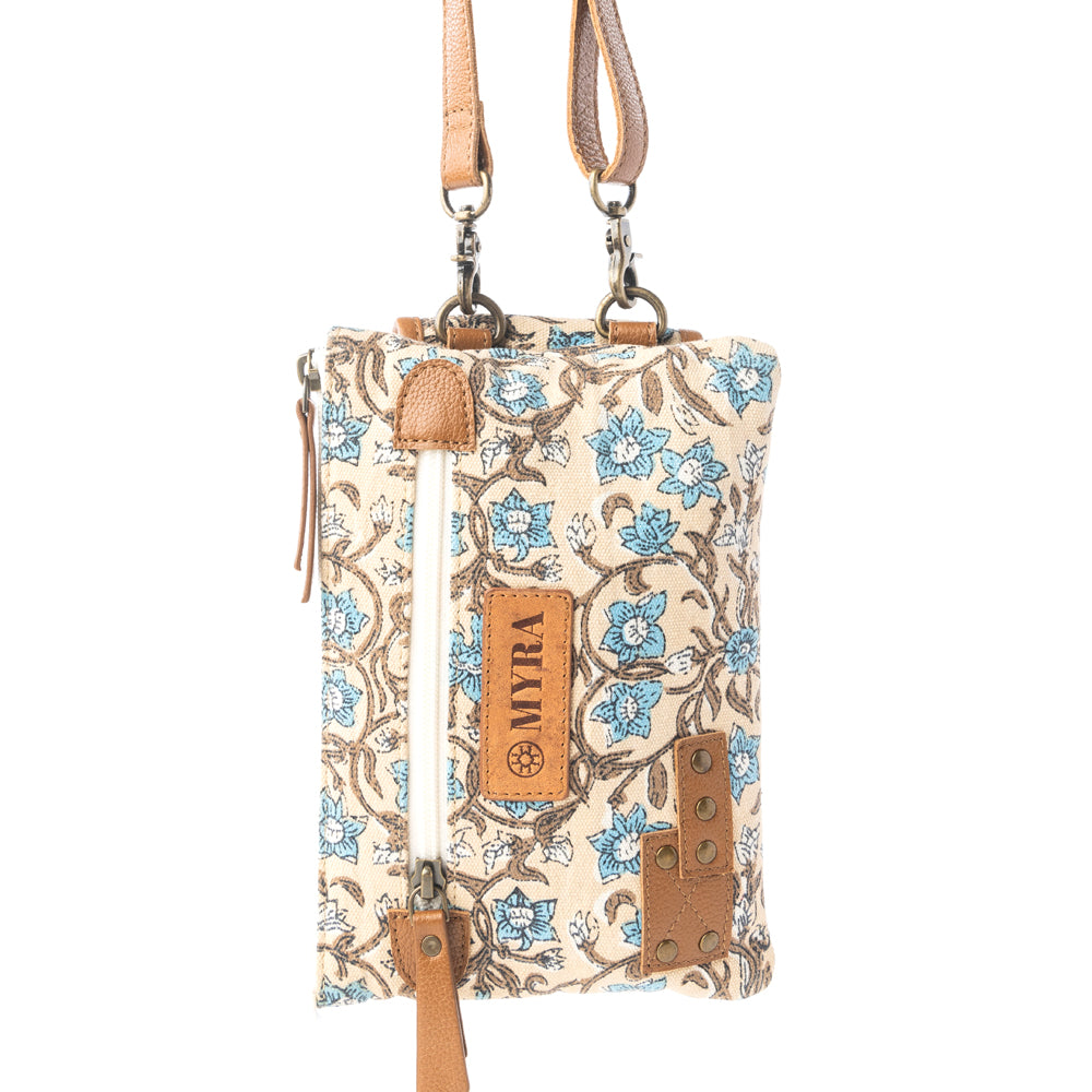 Myra Skyvine Ridge Crossbody Bag with Phone Compartment in Blue Bloom