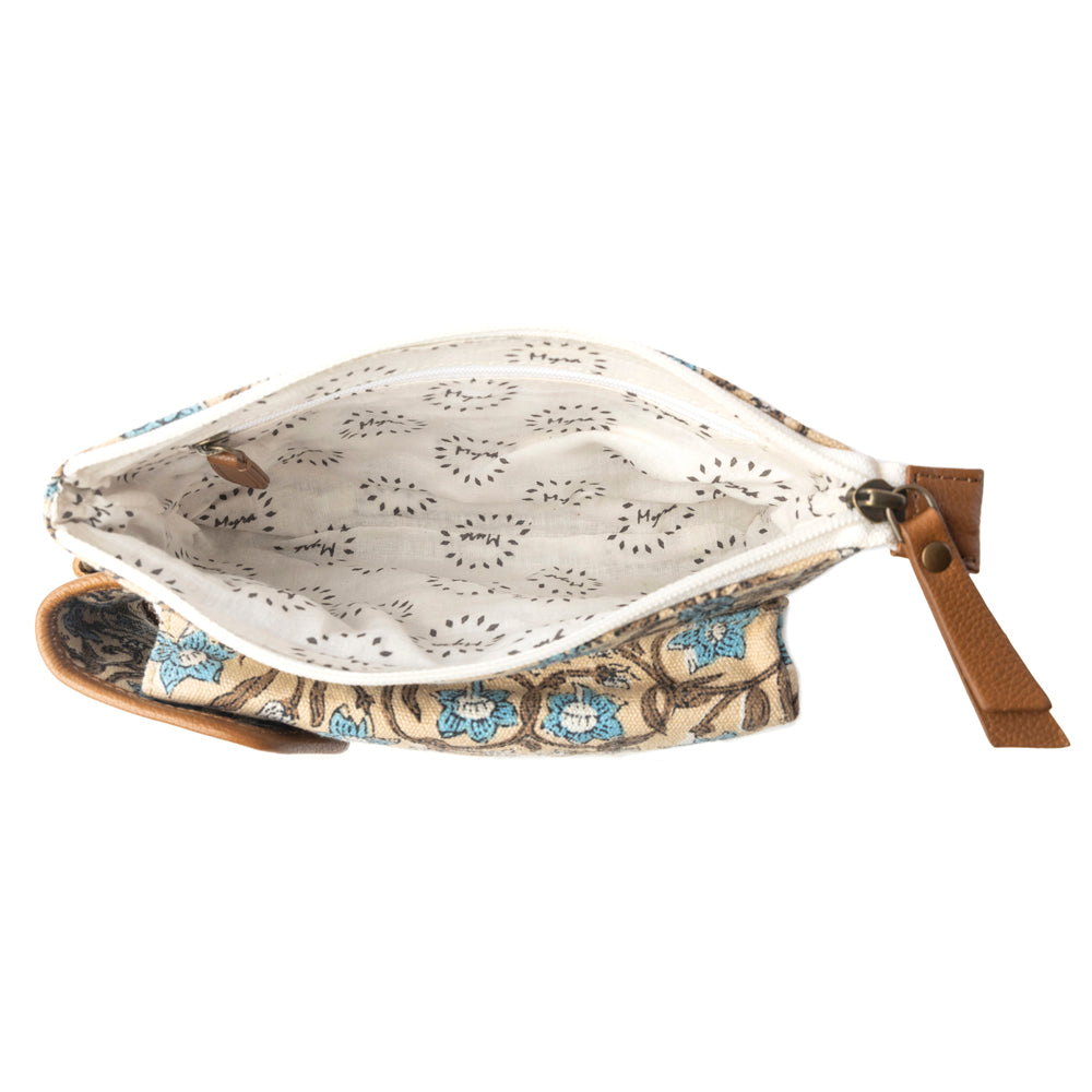 Myra Skyvine Ridge Crossbody Bag with Phone Compartment in Blue Bloom