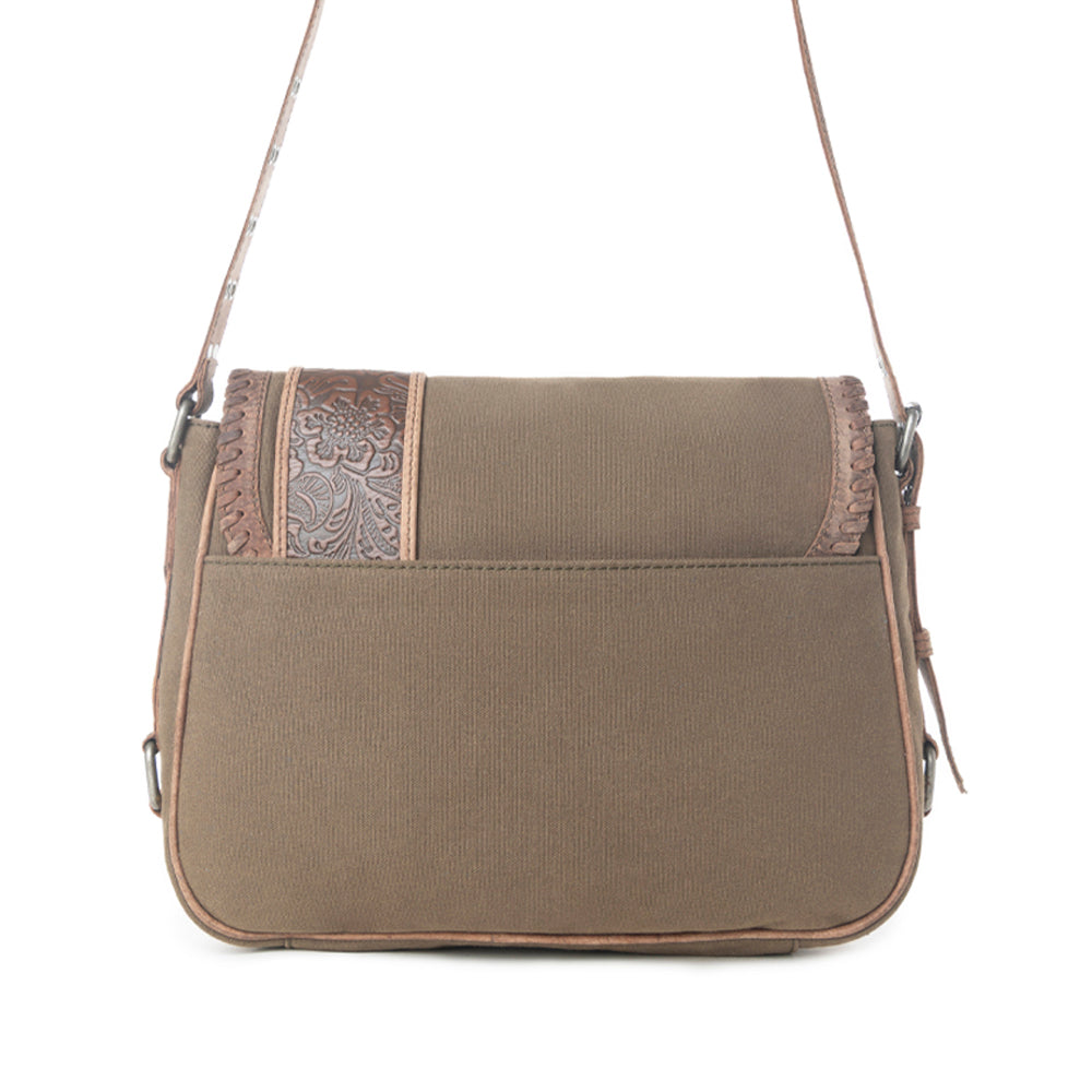 Myra Outlaw's Travels Leather Shoulder Bag in Rodeo Olive - Myra USA