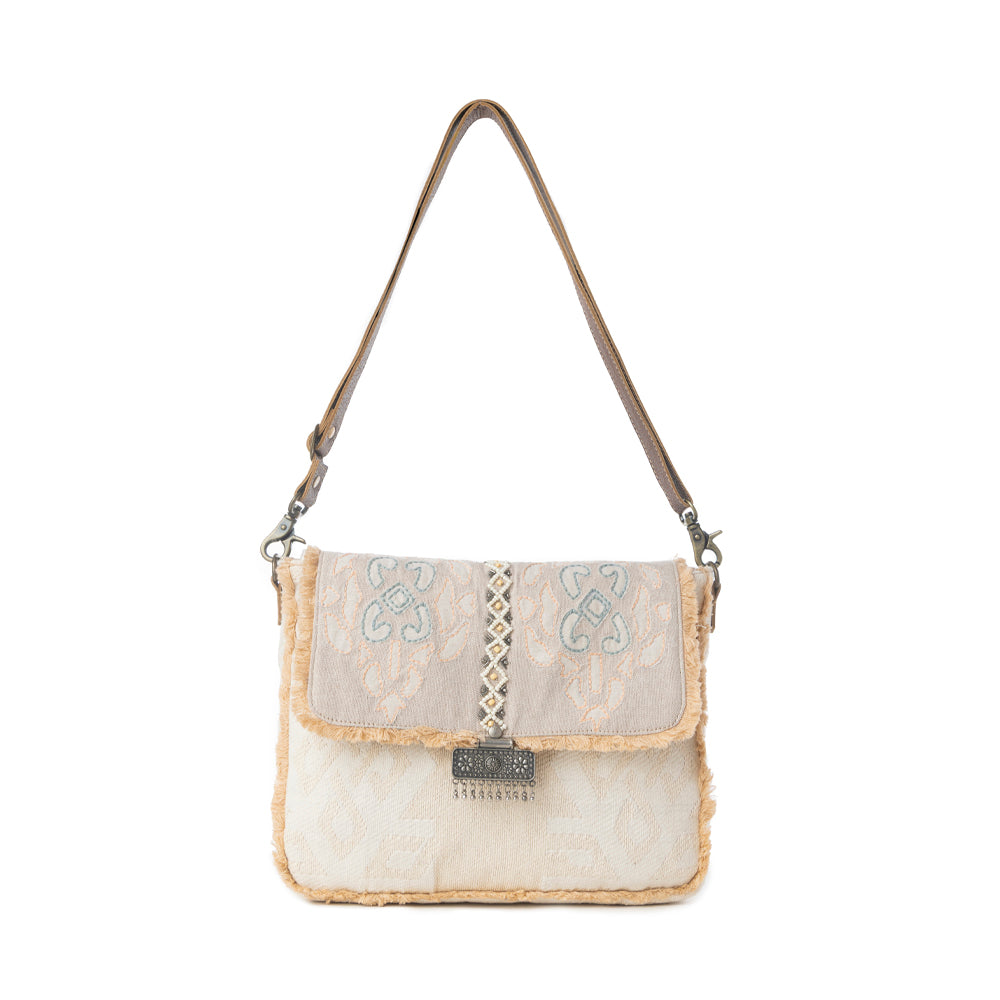 Myra Cinnamon Sands Crossbody Bag in Sunset Ivory - Myra USA