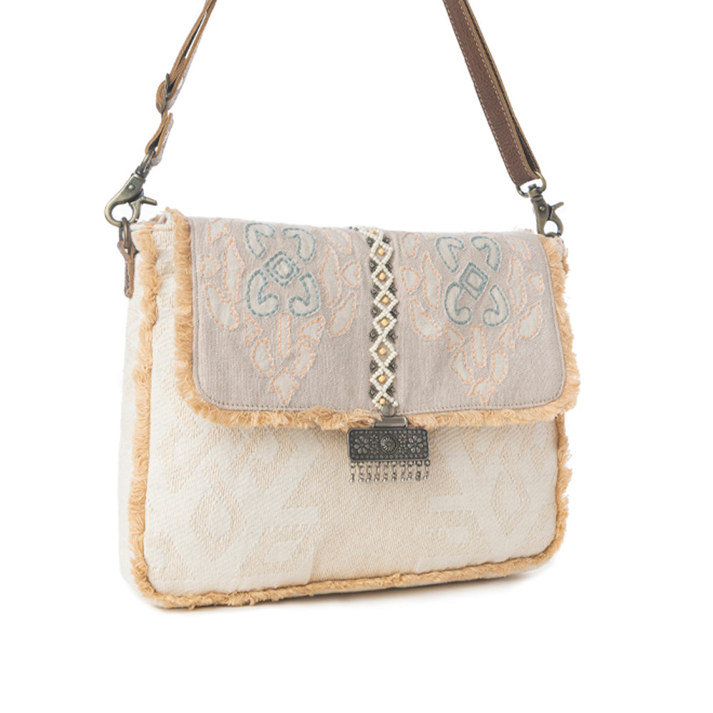 Myra Cinnamon Sands Crossbody Bag in Sunset Ivory - Myra USA