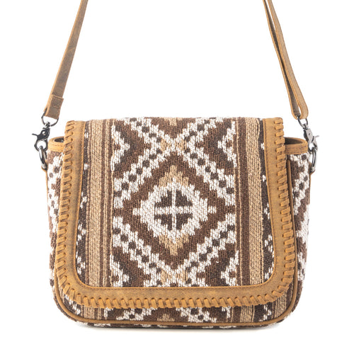 Myra Mesa Crosswinds Woven Shoulder Bag in Canyon Taupe - Myra USA