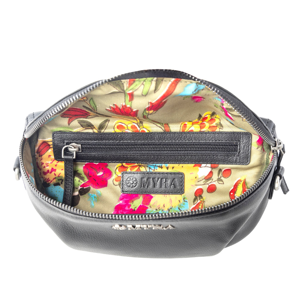 Myra Blackthorn Range Leather Fanny Pack in Sailor Black