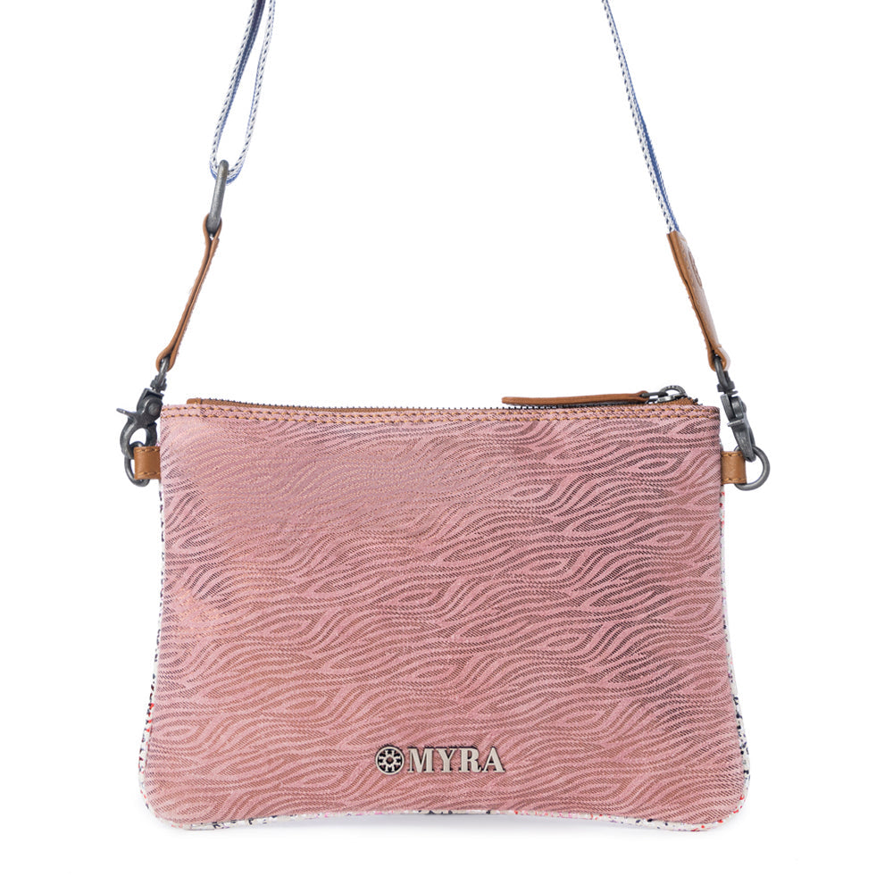 Myra Rosette Trail Leather Bag in Mauve Snake Print