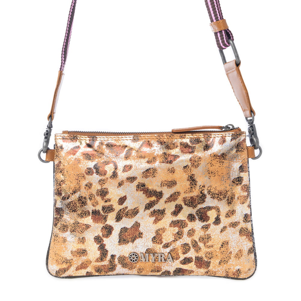 Myra Safari Dawn Leather Bag in Golden Snake Print
