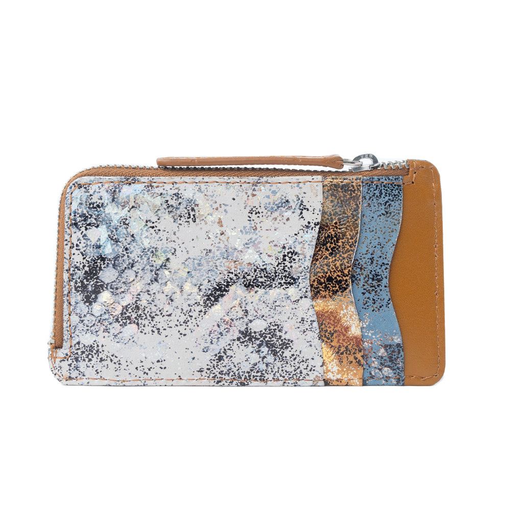 Myra Shadow Celeste Leather Wallet in Frosted Snake Print