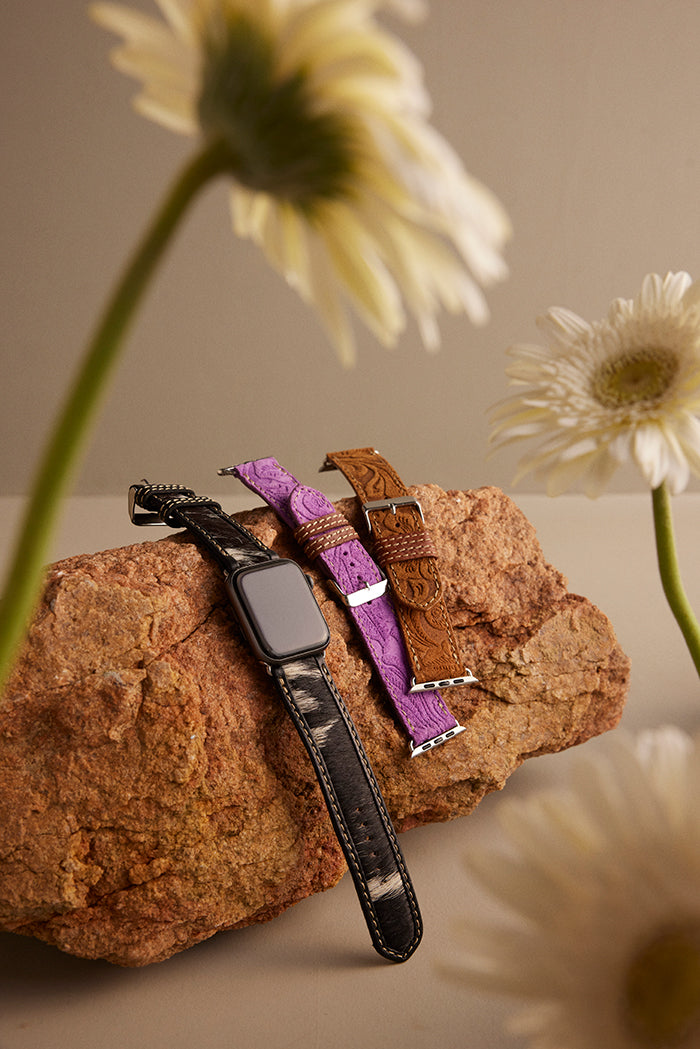 Palomino Plains Western Watch Band in White