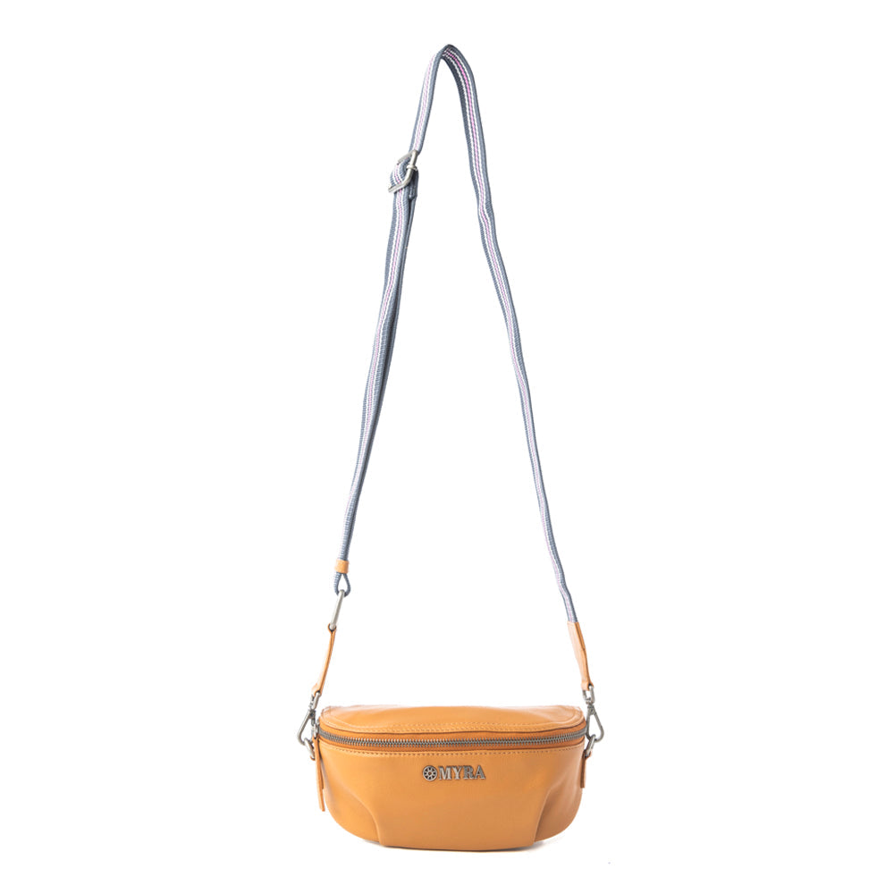 Myra Compass Mesa Leather Fanny Pack in Honey Cloud
