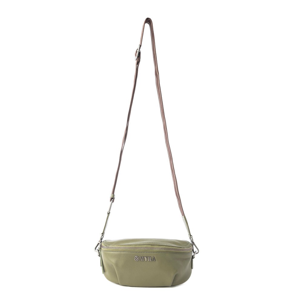 Myra Juniper Sage Leather Fanny Pack in Olive Trail