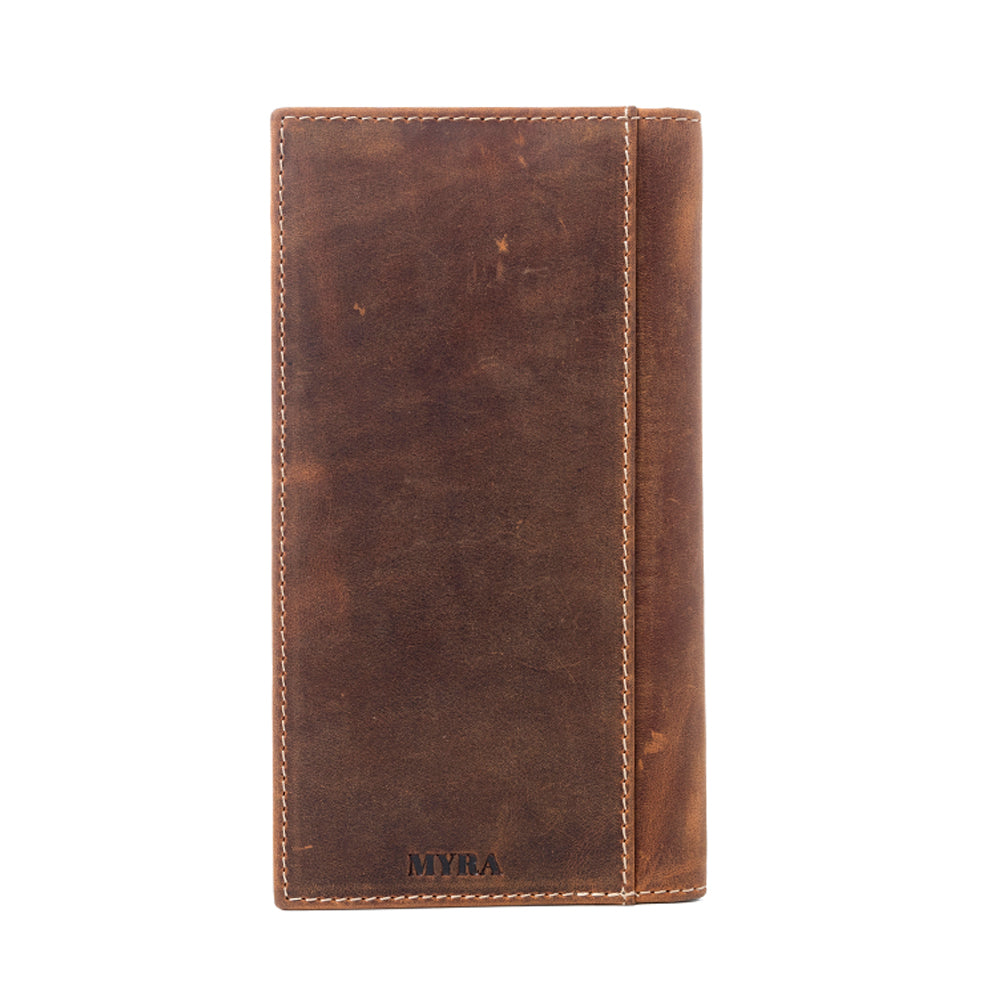 Myra Lariat Crest Hairon Leather Wallet for Men in Rustic Chrome