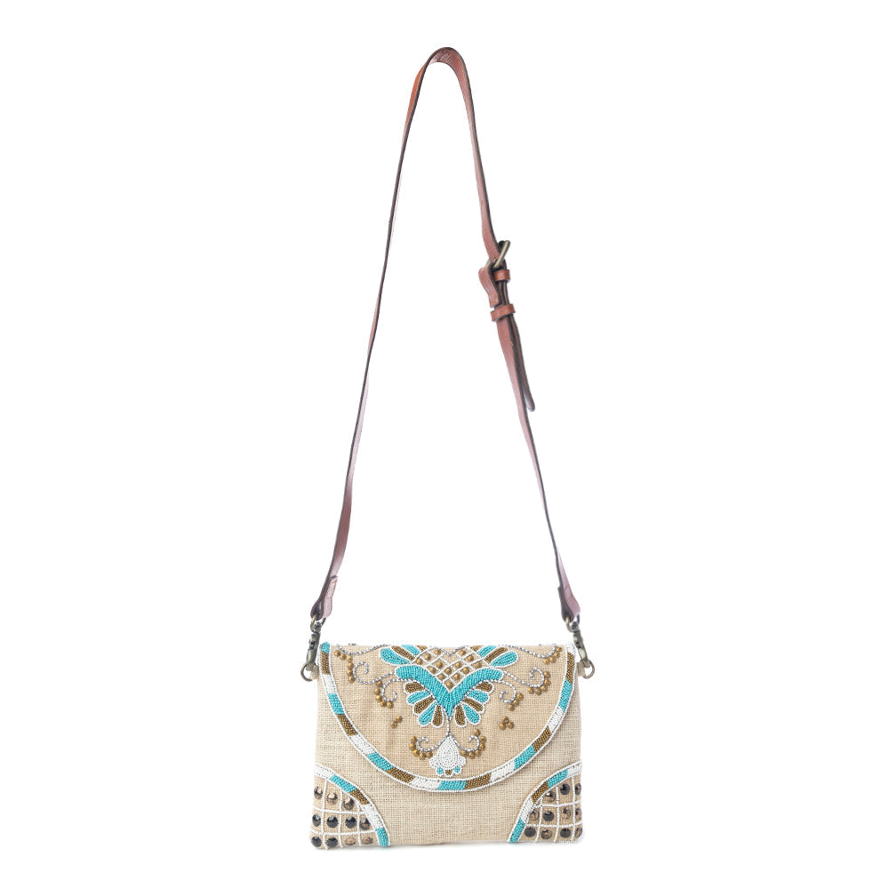 Myra Desert Phoenix Crossbody Bag in Aqua Jewel