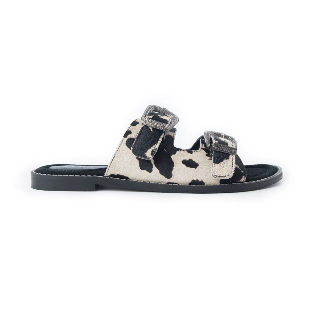 Myra Midnight Grove Hairon Leather Sandals in Ranch Ivory - Myra USA