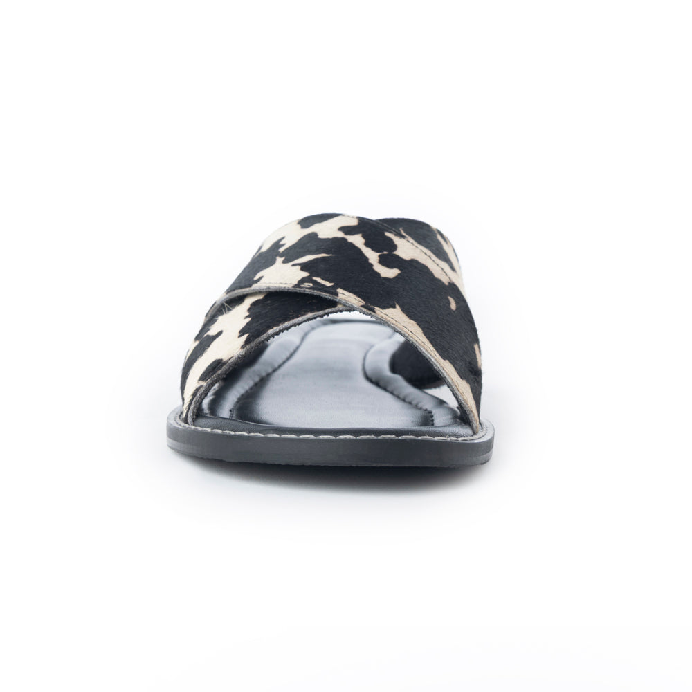 Myra El Paso Dawn Hairon Leather Sandals in Speckled White - Myra USA