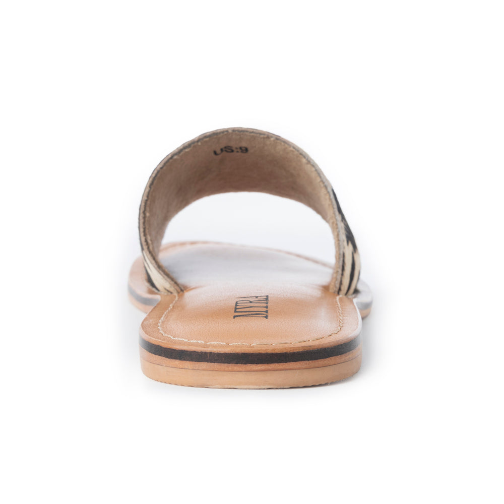 Myra Mojave Herd Hairon Leather Sandals in Creamhide White - Myra USA