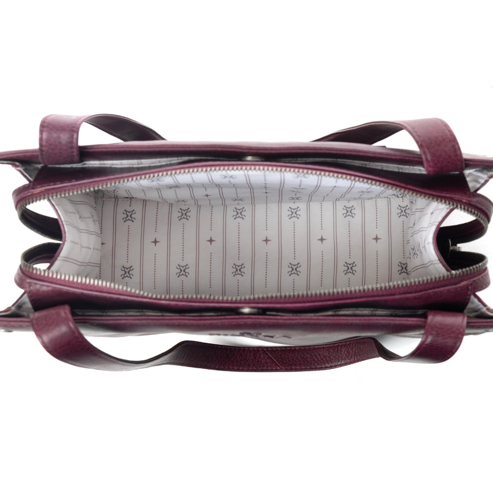 Myra Zidana Aria Amethyst Veg Tanned Leather Tote Bag in Royale Mauve - Myra USA