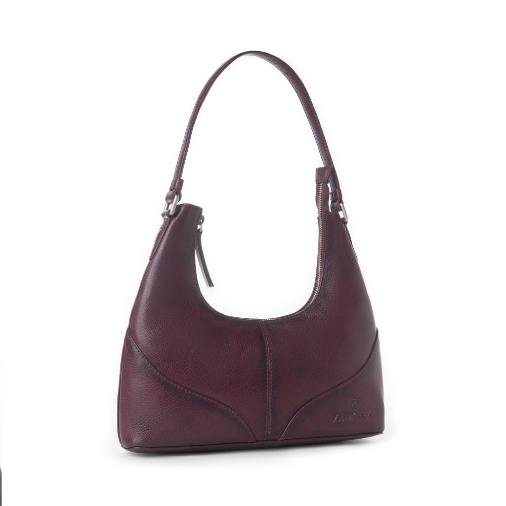 Myra Zidana Winchester Loop Veg Tanned Leather Shoulder Bag in Saddle Rose - Myra USA