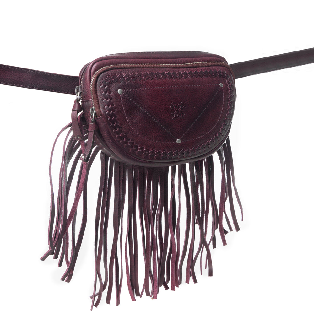 Myra Zidana Stormy Trails Fringed Veg Tanned Leather Bag in Raven Dusk - Myra USA