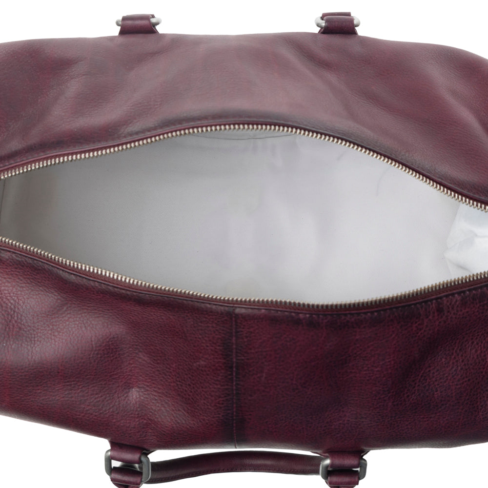 Myra Zidana Sundown Plains Veg Tanned Leather Traveller Bag in Dusty Berry - Myra USA