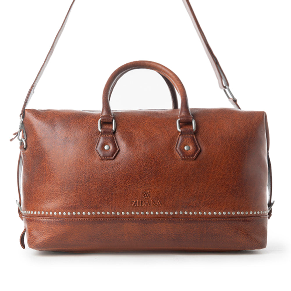 Myra Zidana Sundown Plains Veg Tanned Leather Traveller Bag in Auburn Ember - Myra USA