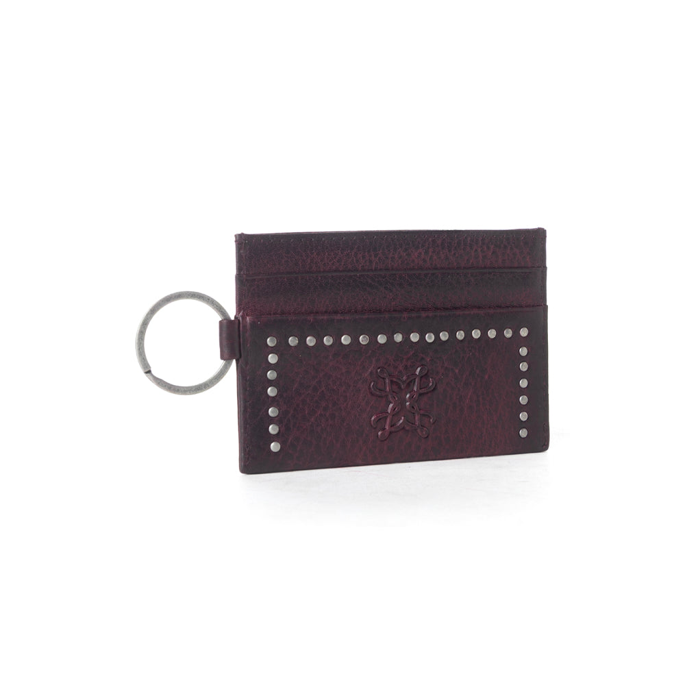 Myra Zidana Steelhoof Studded Veg Tanned Leather Wallet in Sienna Plum - Myra USA