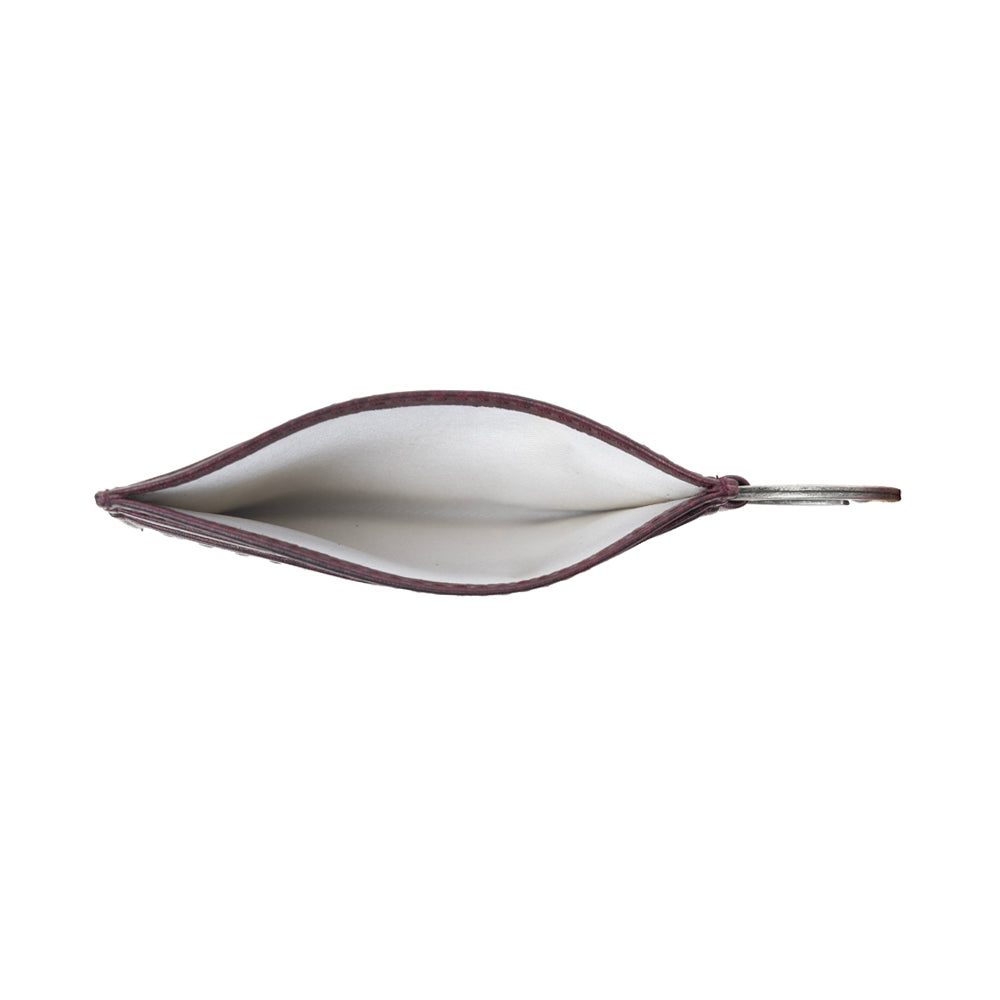 Myra Zidana Steelhoof Studded Veg Tanned Leather Wallet in Sienna Plum - Myra USA