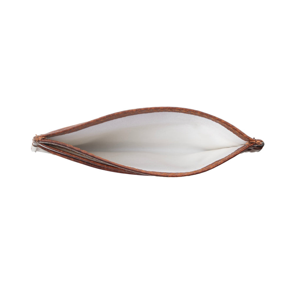 Myra Zidana Steelhoof Studded Veg Tanned Leather Wallet in Dark Timber - Myra USA