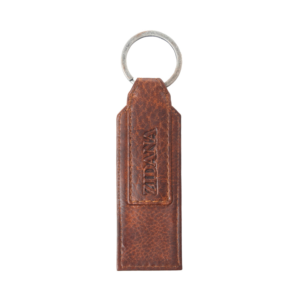 Myra Zidana Ardan Artistry Veg Tanned Leather Keyfob in Wild Ember - Myra USA