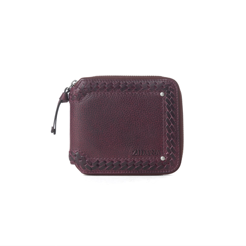 Myra Zidana Dante Men's Veg Tanned Leather Wallet in Plumwood - Myra USA