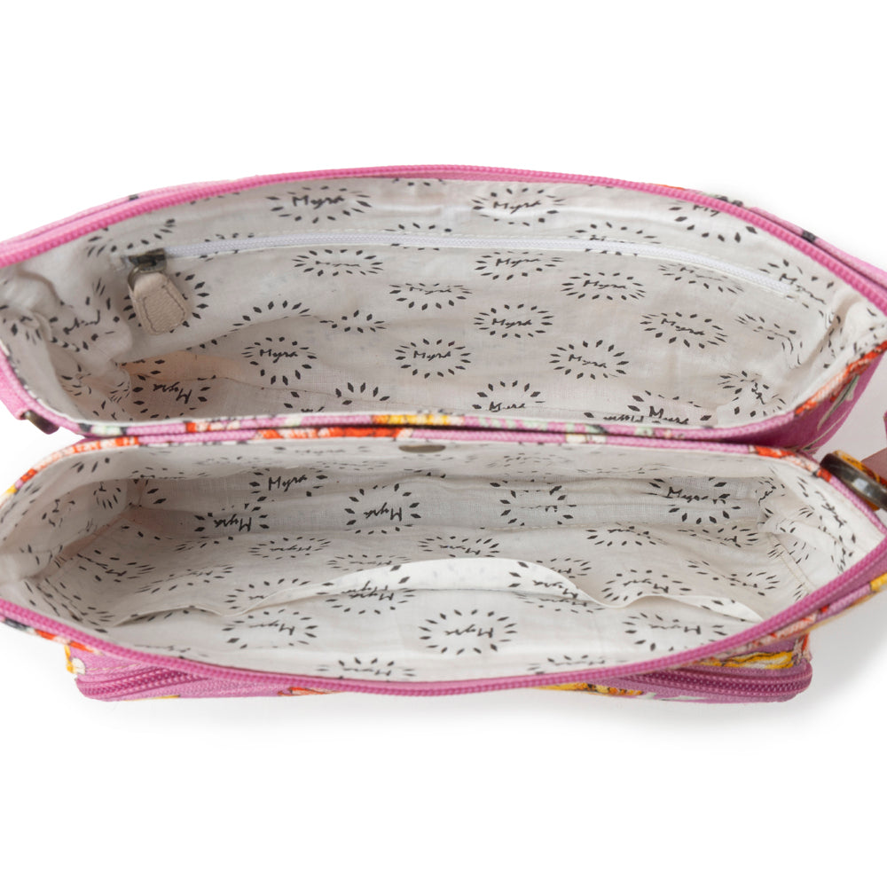 Myra Florabelle Crossbody Bag in Peach Summer - Myra USA