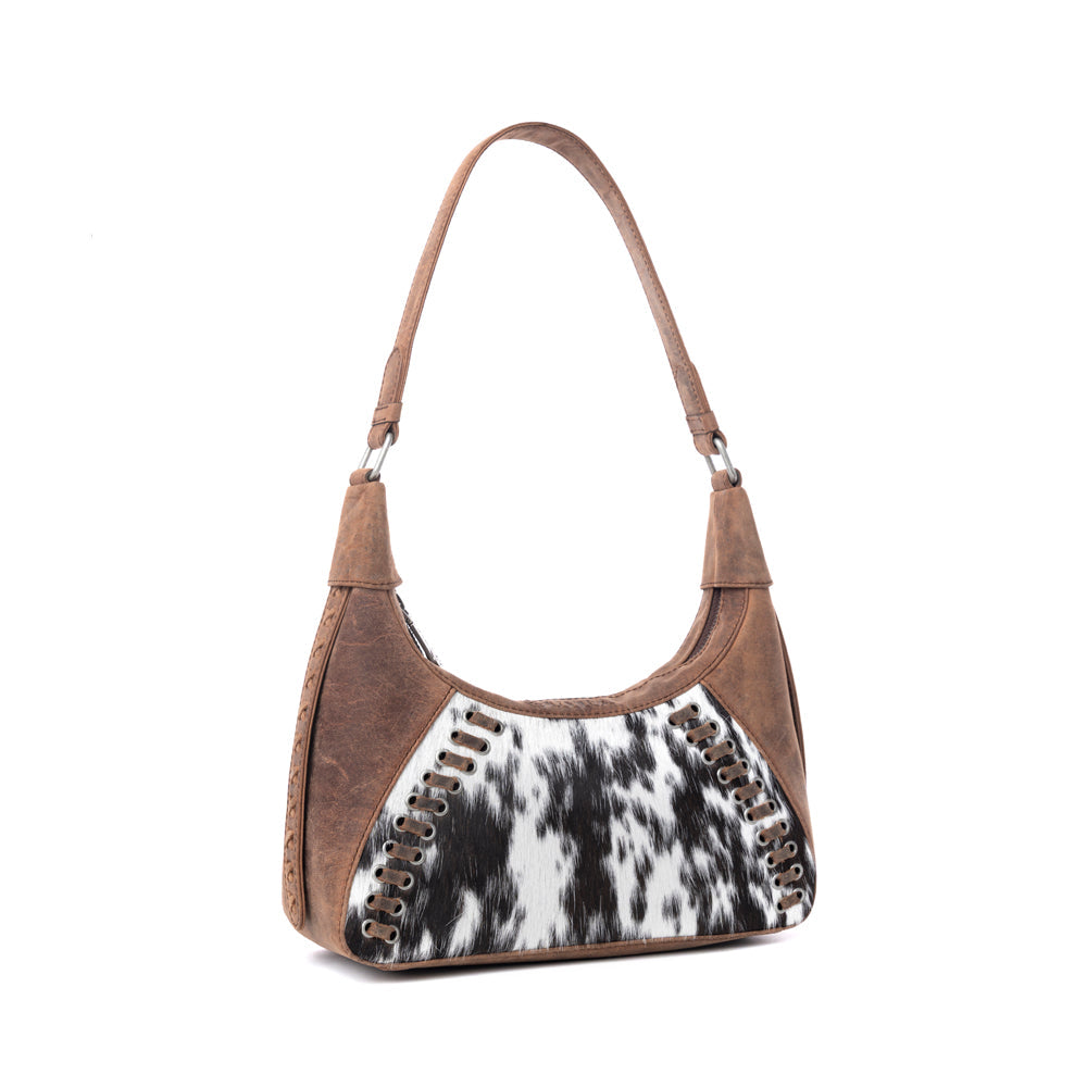 Myra Redrock Vale Embossed Leather Bag in Tobacco Cream - Myra USA