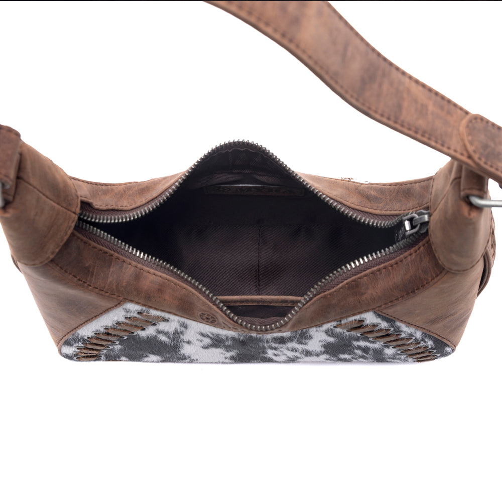 Myra Redrock Vale Embossed Leather Bag in Tobacco Cream - Myra USA