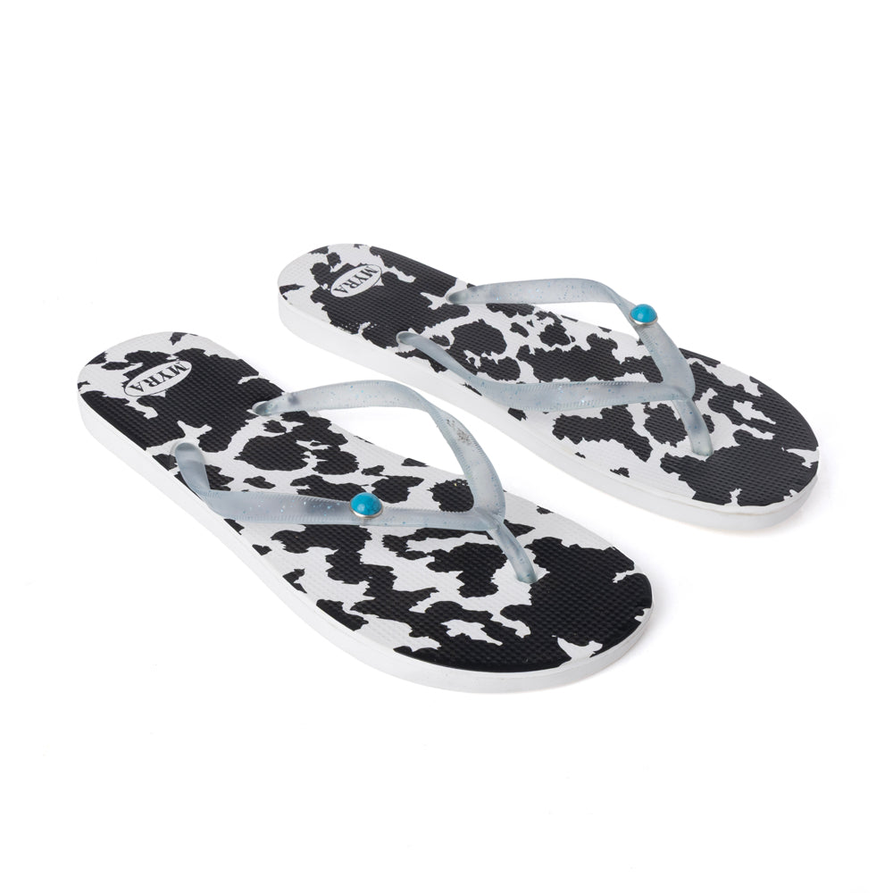 Myra Shadow Ranch Cowhide Slippers in Stormhorn Black - Myra USA