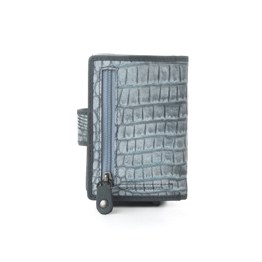 Myra Silver Creek Leather Credit Card Holder in Ashen Grey - Myra USA