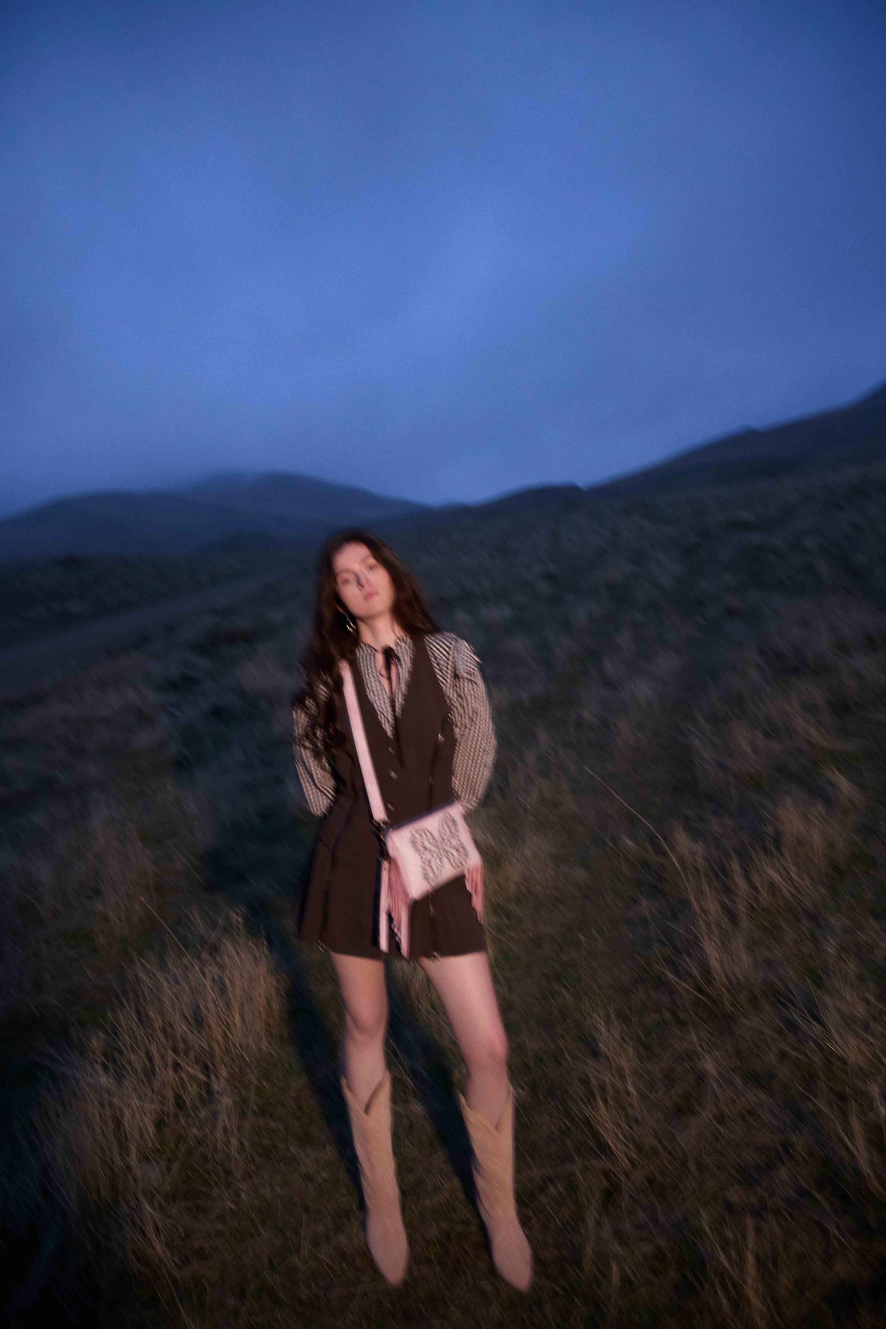 Myra ThunderFly Fringed Leather Bag in Sundown Blush