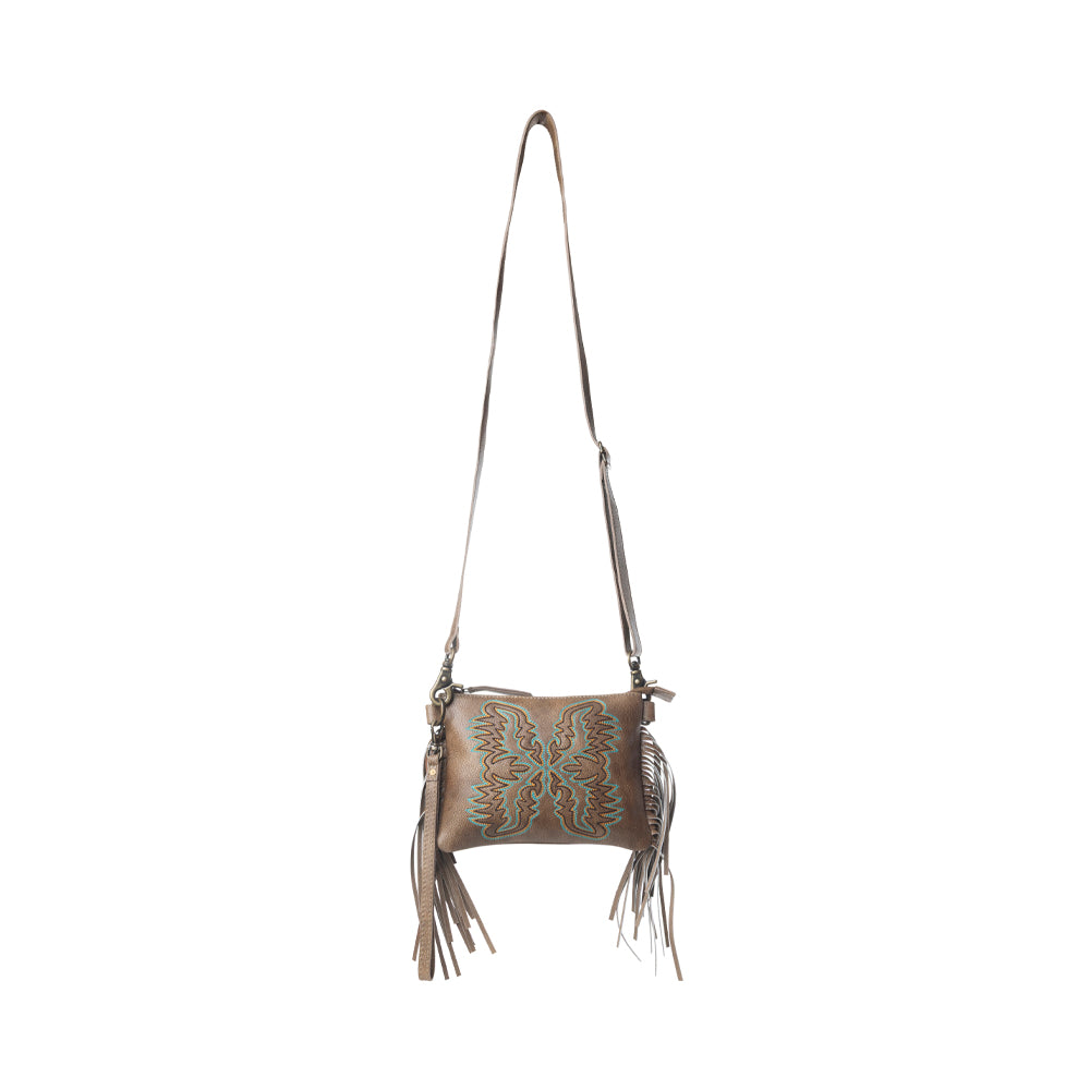 Myra ThunderFly Fringed Leather Bag in Mojave Brown - Myra USA