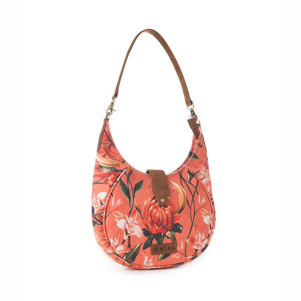 Myra Whispering Fields Shoulder Bag in Peach Paradise - Myra USA